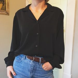 Vintage Oversized Button Down Blouse